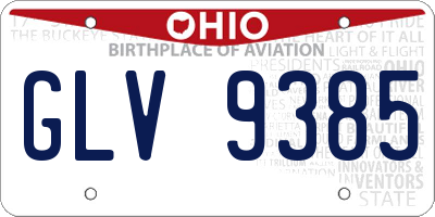 OH license plate GLV9385