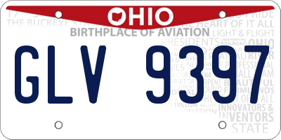 OH license plate GLV9397