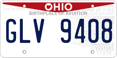 OH license plate GLV9408