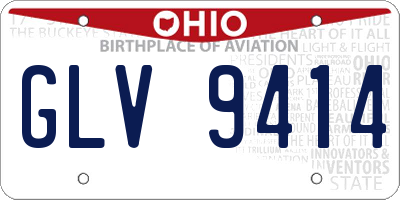 OH license plate GLV9414