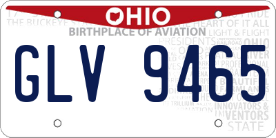 OH license plate GLV9465