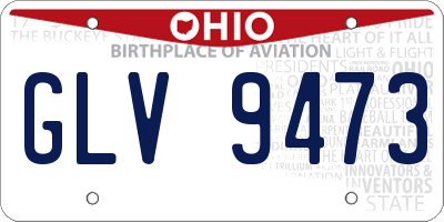 OH license plate GLV9473