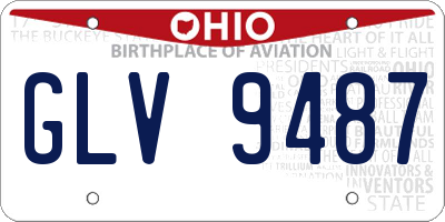 OH license plate GLV9487