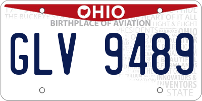 OH license plate GLV9489