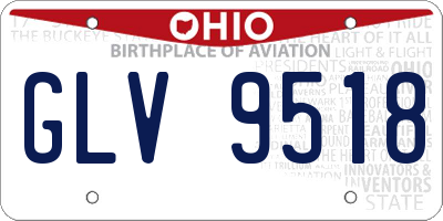 OH license plate GLV9518