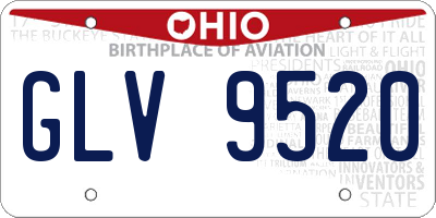 OH license plate GLV9520