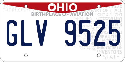 OH license plate GLV9525
