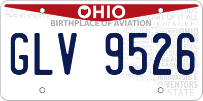OH license plate GLV9526