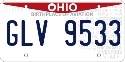 OH license plate GLV9533