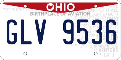 OH license plate GLV9536