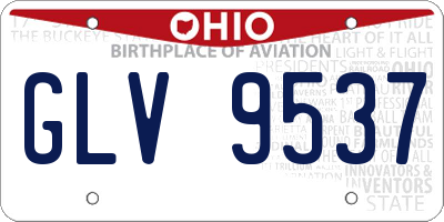 OH license plate GLV9537