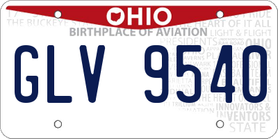 OH license plate GLV9540