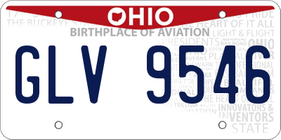 OH license plate GLV9546