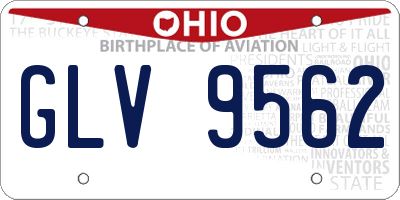 OH license plate GLV9562