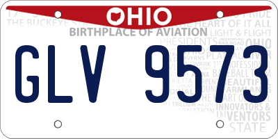 OH license plate GLV9573