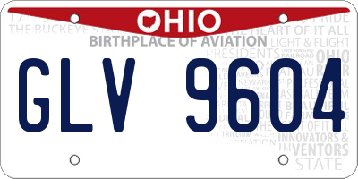 OH license plate GLV9604