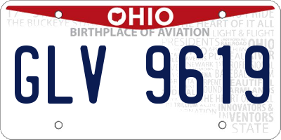 OH license plate GLV9619