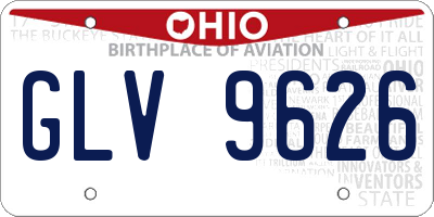 OH license plate GLV9626
