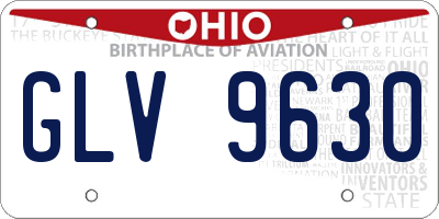 OH license plate GLV9630