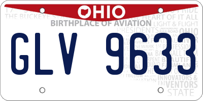 OH license plate GLV9633