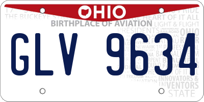 OH license plate GLV9634