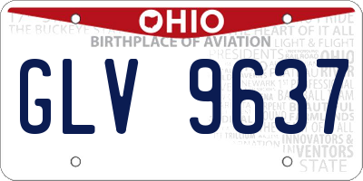 OH license plate GLV9637