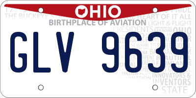 OH license plate GLV9639