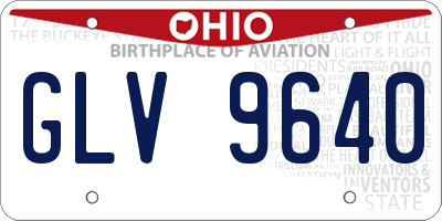 OH license plate GLV9640