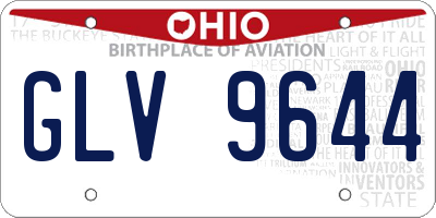 OH license plate GLV9644