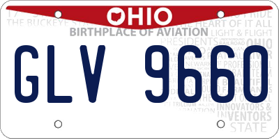 OH license plate GLV9660