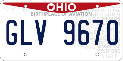 OH license plate GLV9670