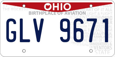 OH license plate GLV9671