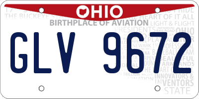 OH license plate GLV9672
