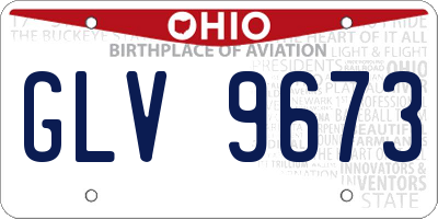 OH license plate GLV9673