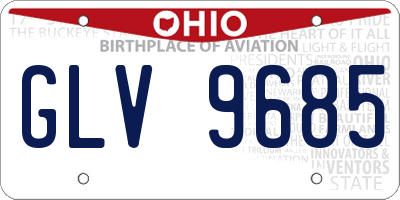 OH license plate GLV9685
