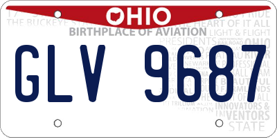 OH license plate GLV9687