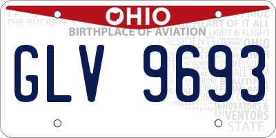 OH license plate GLV9693