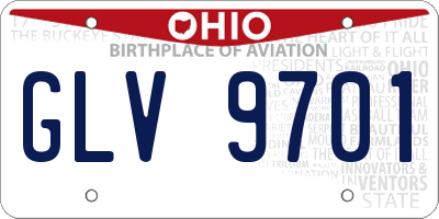 OH license plate GLV9701