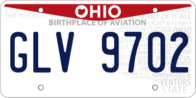 OH license plate GLV9702