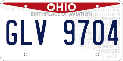 OH license plate GLV9704