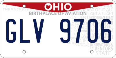 OH license plate GLV9706