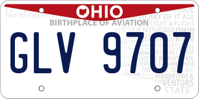 OH license plate GLV9707