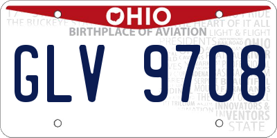 OH license plate GLV9708