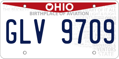 OH license plate GLV9709