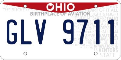 OH license plate GLV9711