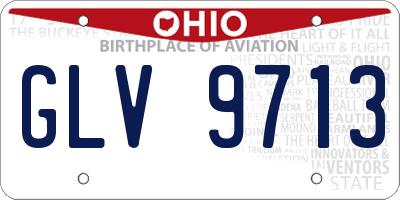 OH license plate GLV9713