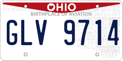 OH license plate GLV9714