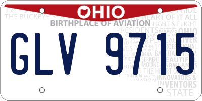 OH license plate GLV9715