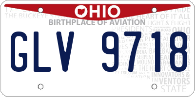 OH license plate GLV9718