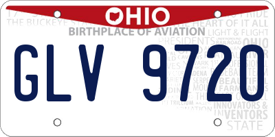 OH license plate GLV9720